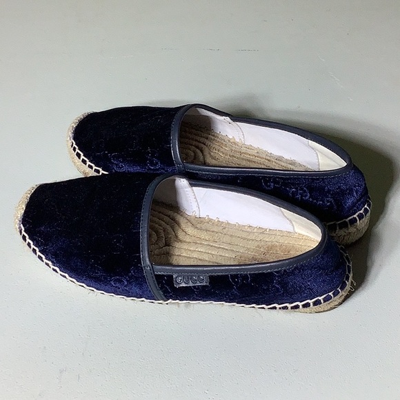 Gucci Navy velvet espadrilles, size 41 - Picture 4 of 8